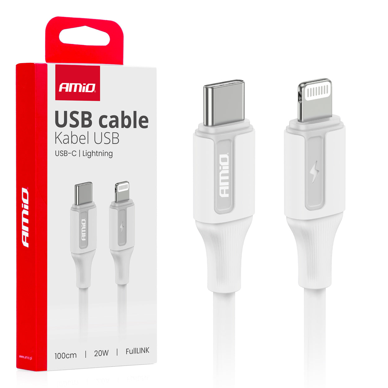 Cafule 'USB-C zu Lightning Kabel 20W 100cm FullLINK AMIO-03922