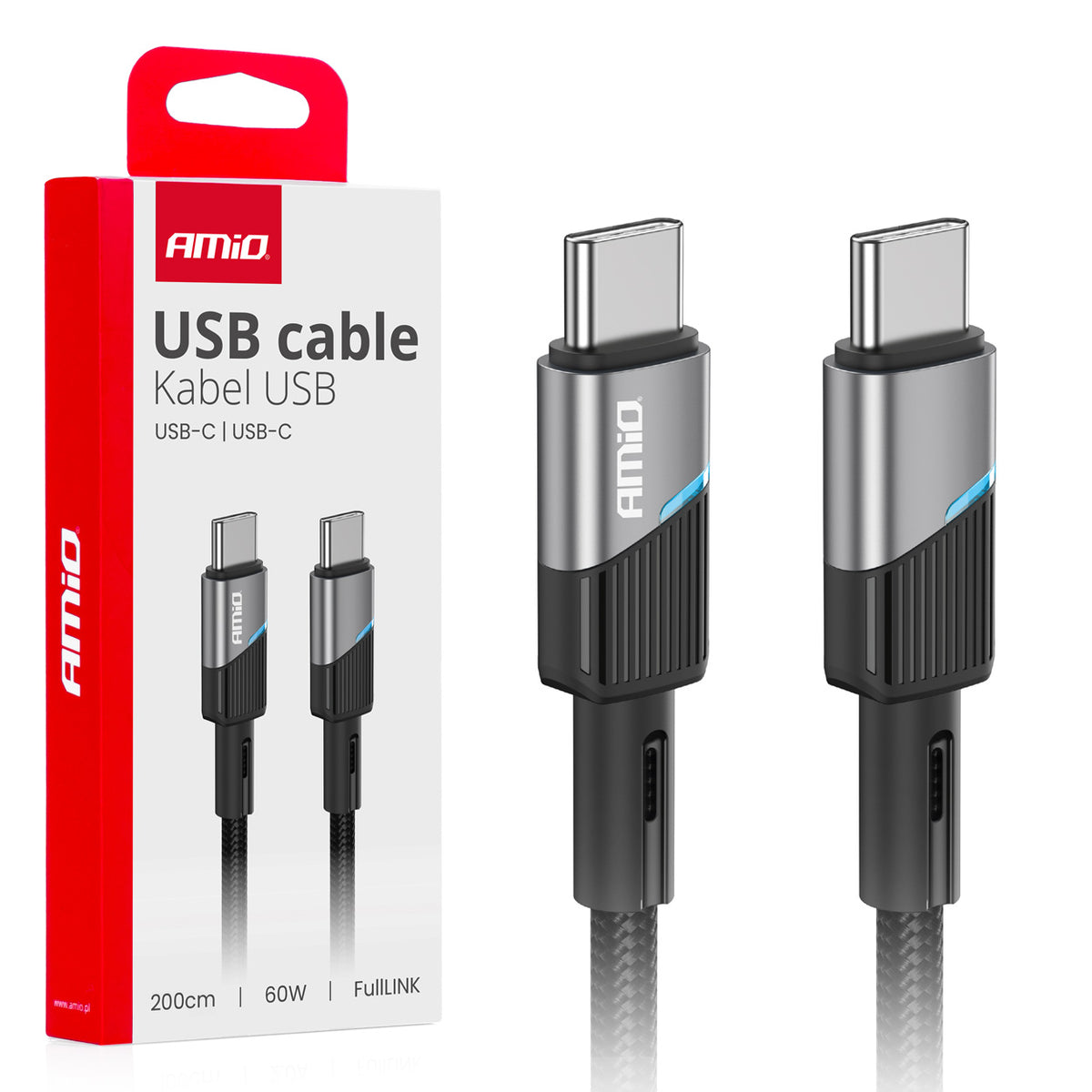 Cafele USB-C - USB-C kaapeli 60 W 200 cm FullLINK