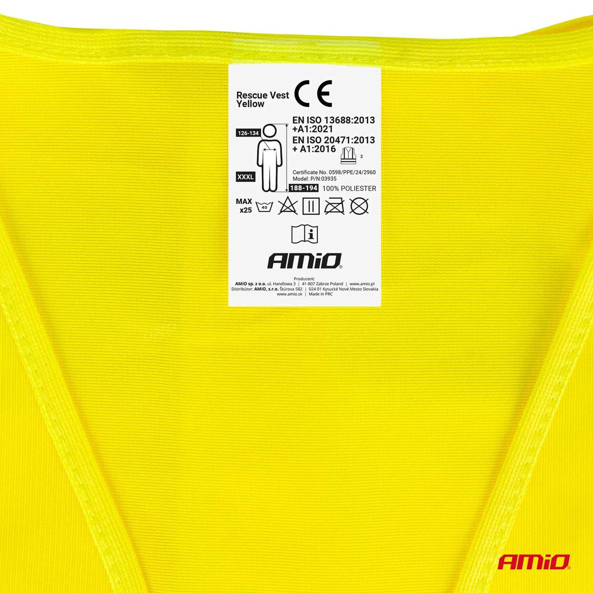 Varoitusliivi XXXL keltainen sertifioitu