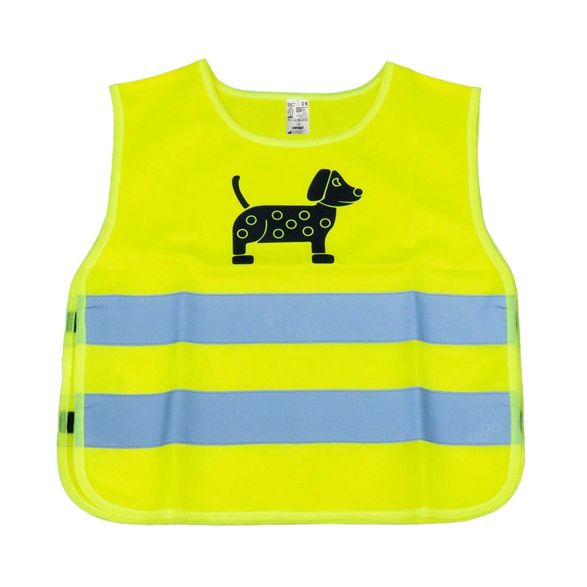 Lasten varoitusliivi keltainen hyväksyntämerkinnällä DOG