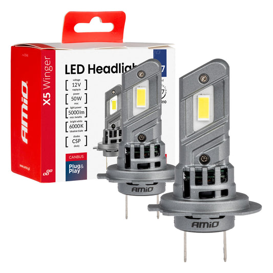 LED-ajovalot X5-sarja WINGER H7 H18 6000K max 50W AMIO-03946