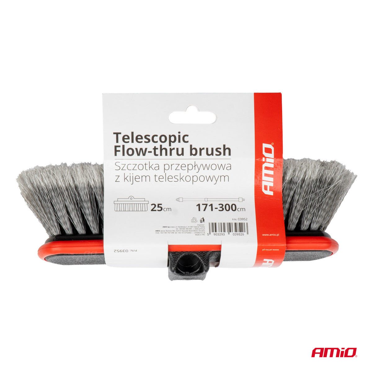 Teleskooppinen Flow-thru-harja 171-300cm AMIO-03952