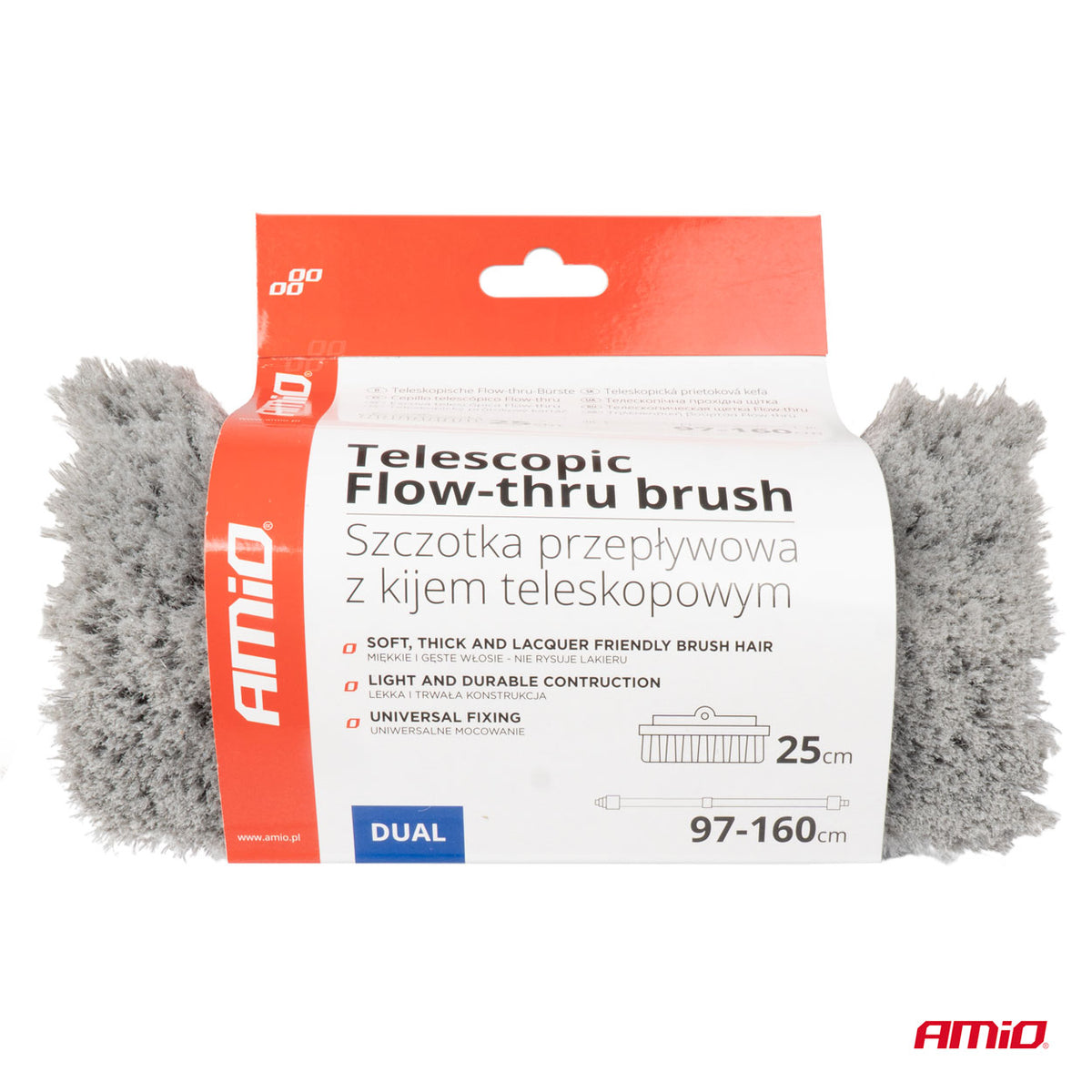 Teleskooppinen Flow-thru-harja 97-160cm AMIO-03953