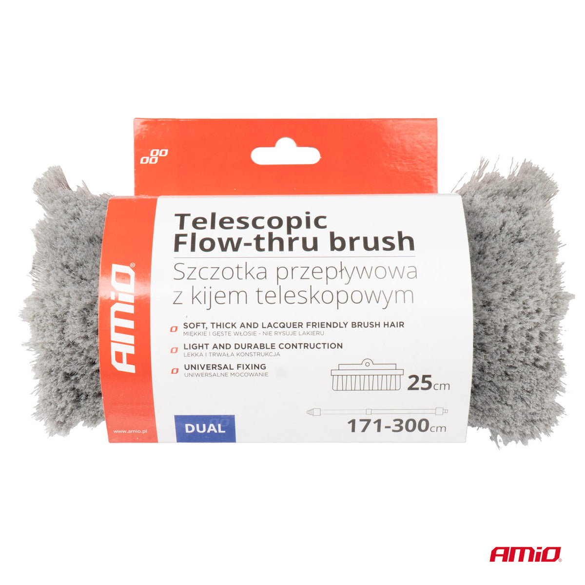 Teleskooppinen Flow-thru-harja 171-300cm AMIO-03954
