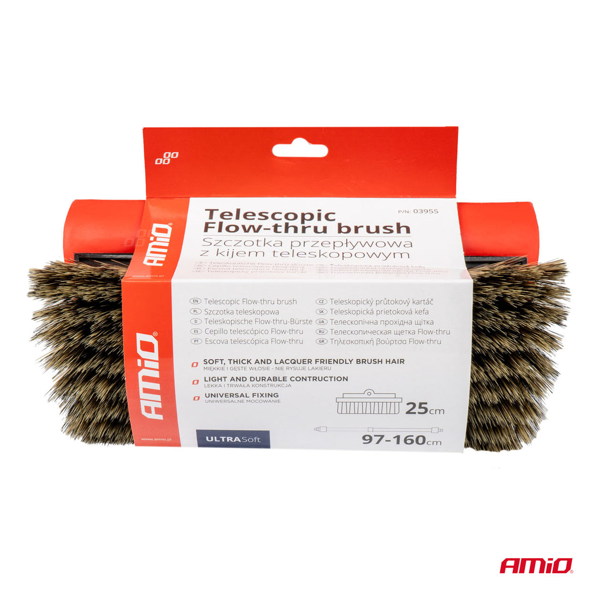 Teleskooppinen Flow-thru-harja 97-160cm AMIO-03955