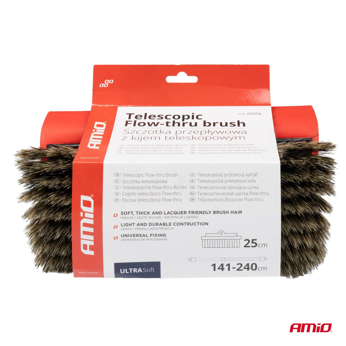 Teleskooppinen Flow-thru-harja 141-240cm AMIO-03956