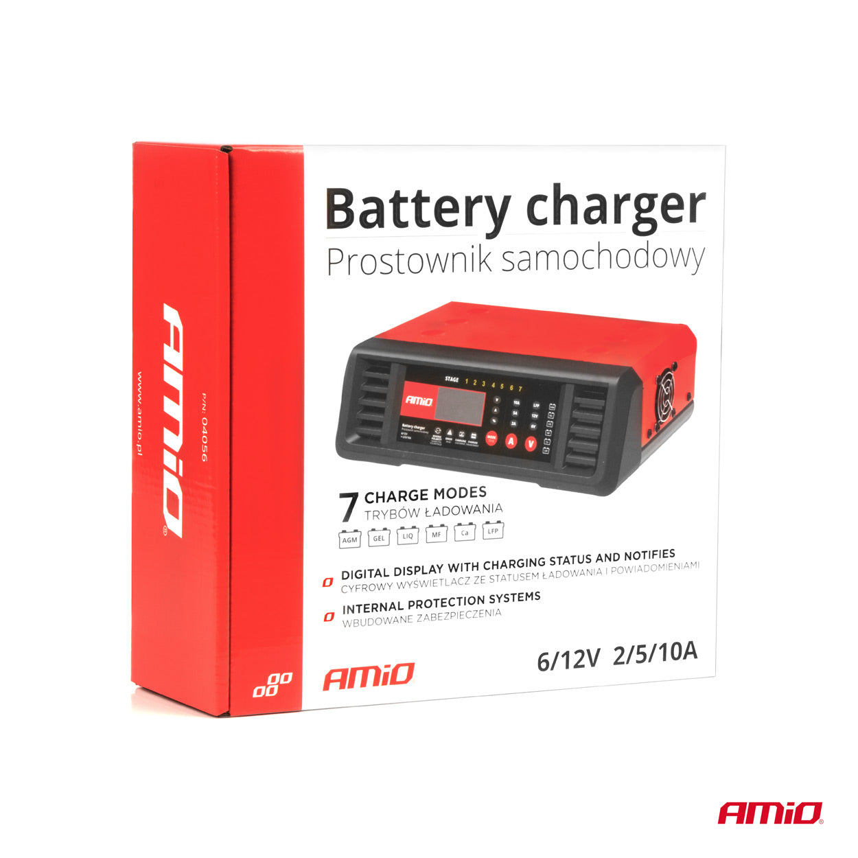 Akkulaturi 10A 6V 12V AMIO-04056