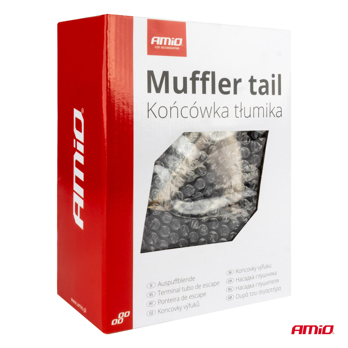 Pakoputken pääty ruostumattomasta teräksestä ja hiilikuidusta