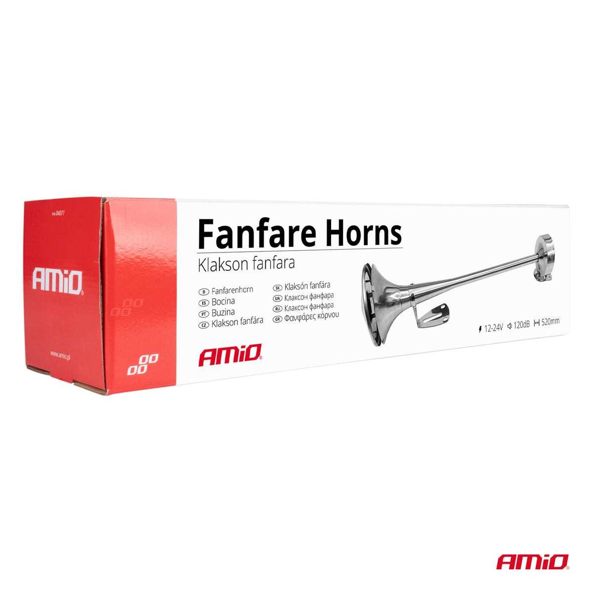 Fanfaaritorvi äänimerkki kromattu 520 mm 12 V 24 V HighTone