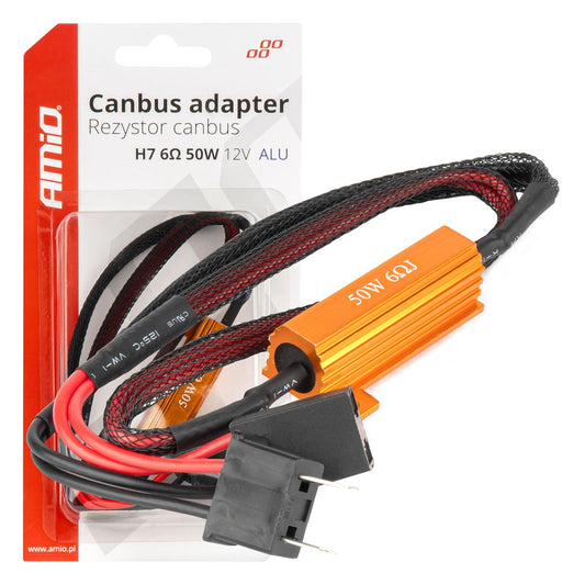 CANBUS-vastukset LED-polttimoon 6Ω 50W H7 pistoke ja hylsy