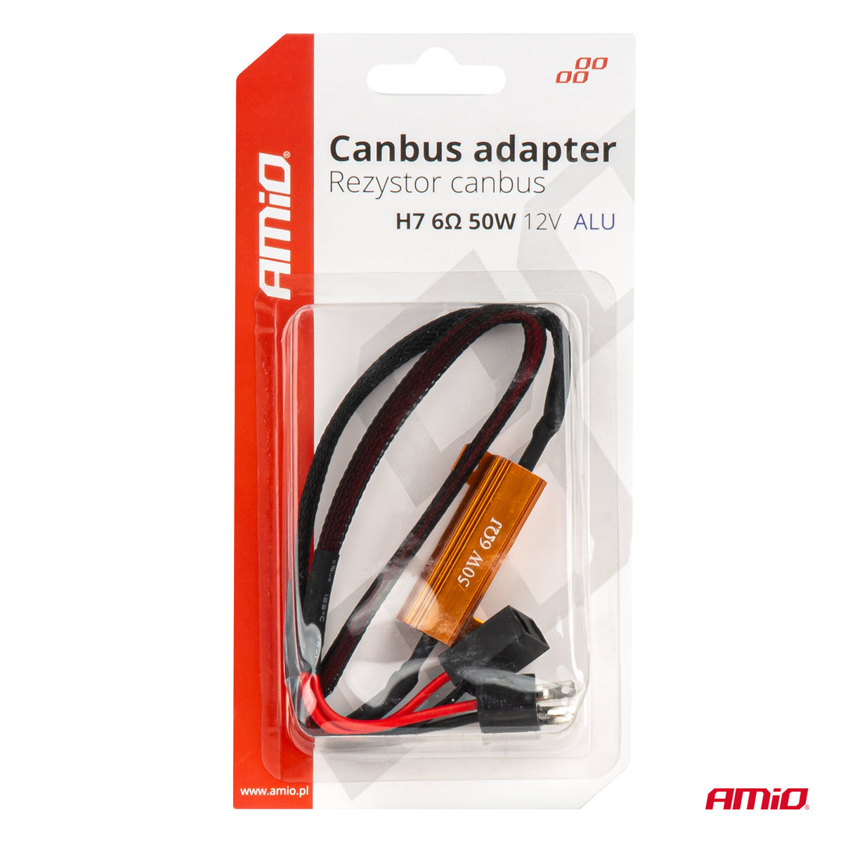 CANBUS-vastukset LED-polttimoon 6Ω 50W H7 pistoke ja hylsy