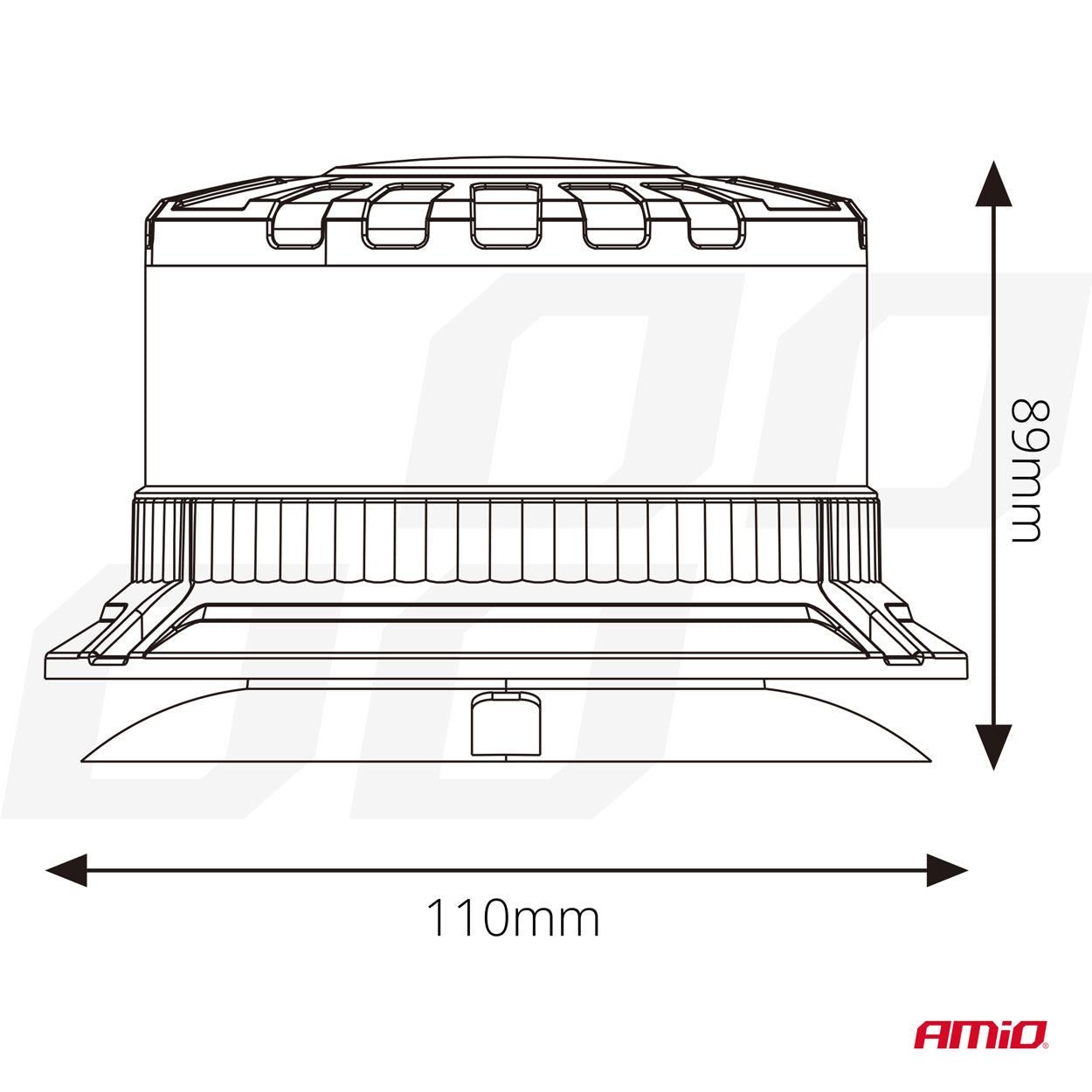 LED-Hahn-Warnleuchte W28M 12V 24V AMIO-04105