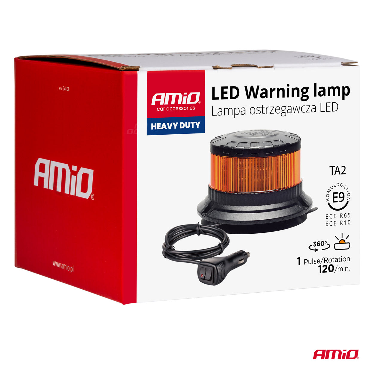 LED-Hahn-Warnleuchte W28M 12V 24V AMIO-04105