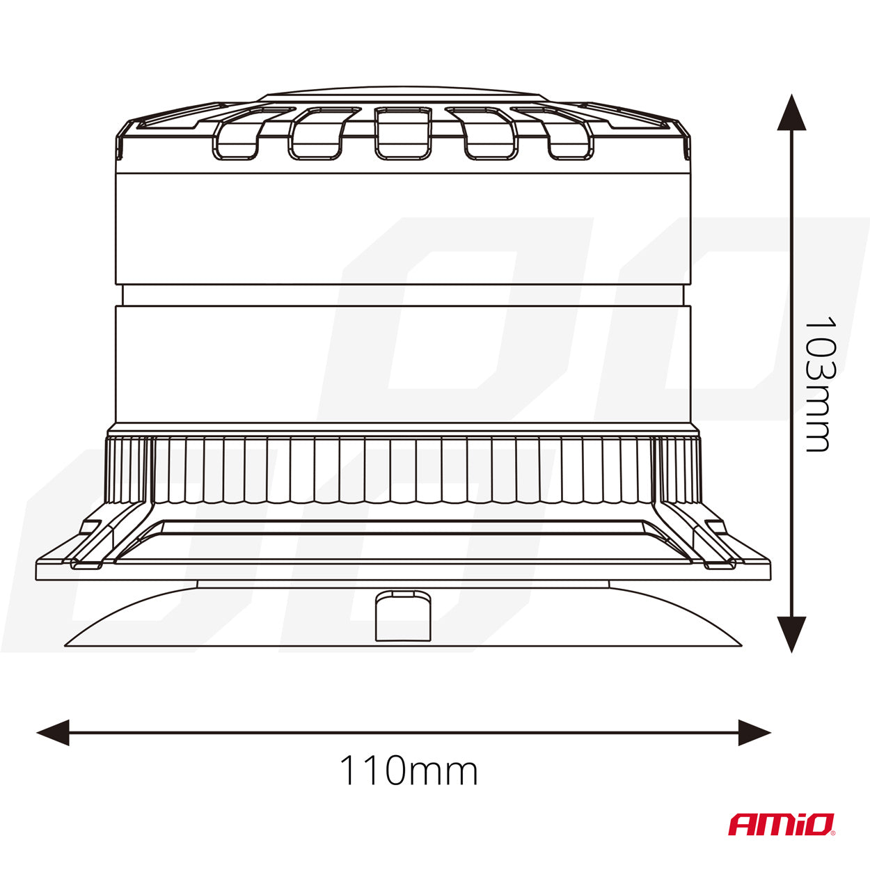 LED-Hahn-Warnleuchte W29M 12V 24V AMIO-04110