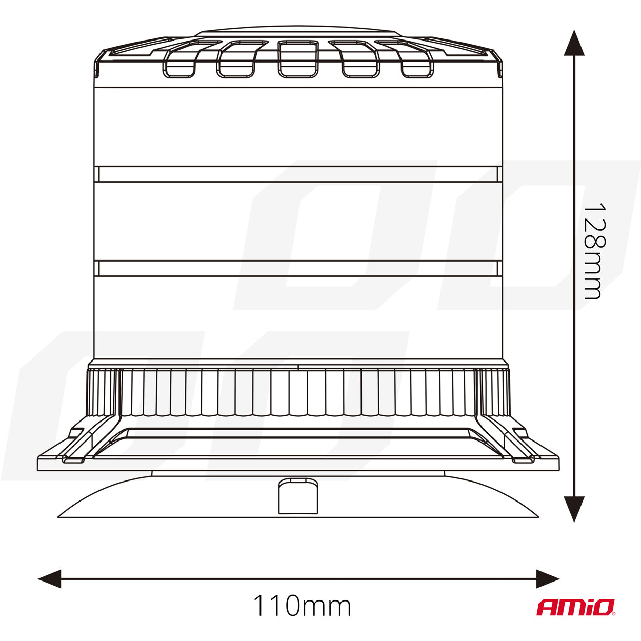 LED-Hahn-Warnleuchte W30M 12V 24V AMIO-04111