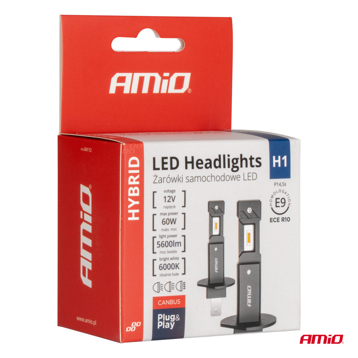 LED-ajovalot Hybrid -sarja H1 6000 Canbus 60W AMIO-04112