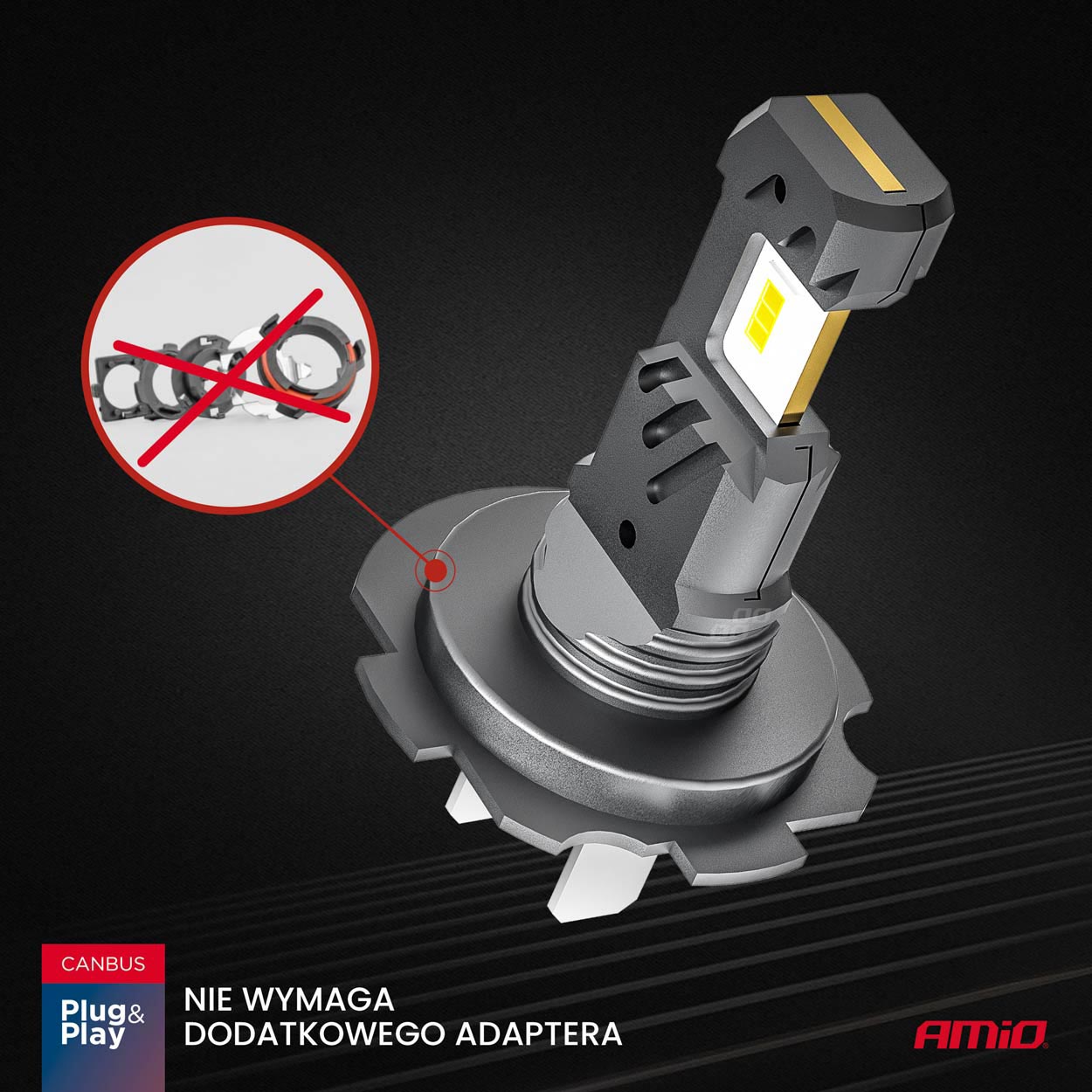 LED-ajovalot Hybrid -sarja H7 H18 6000K Canbus 60W AMIO-04115