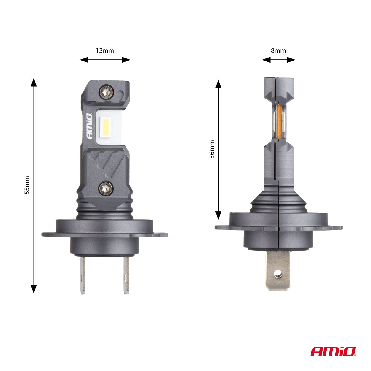 LED-ajovalot Hybrid -sarja H7 H18 6000K Canbus 60W AMIO-04115