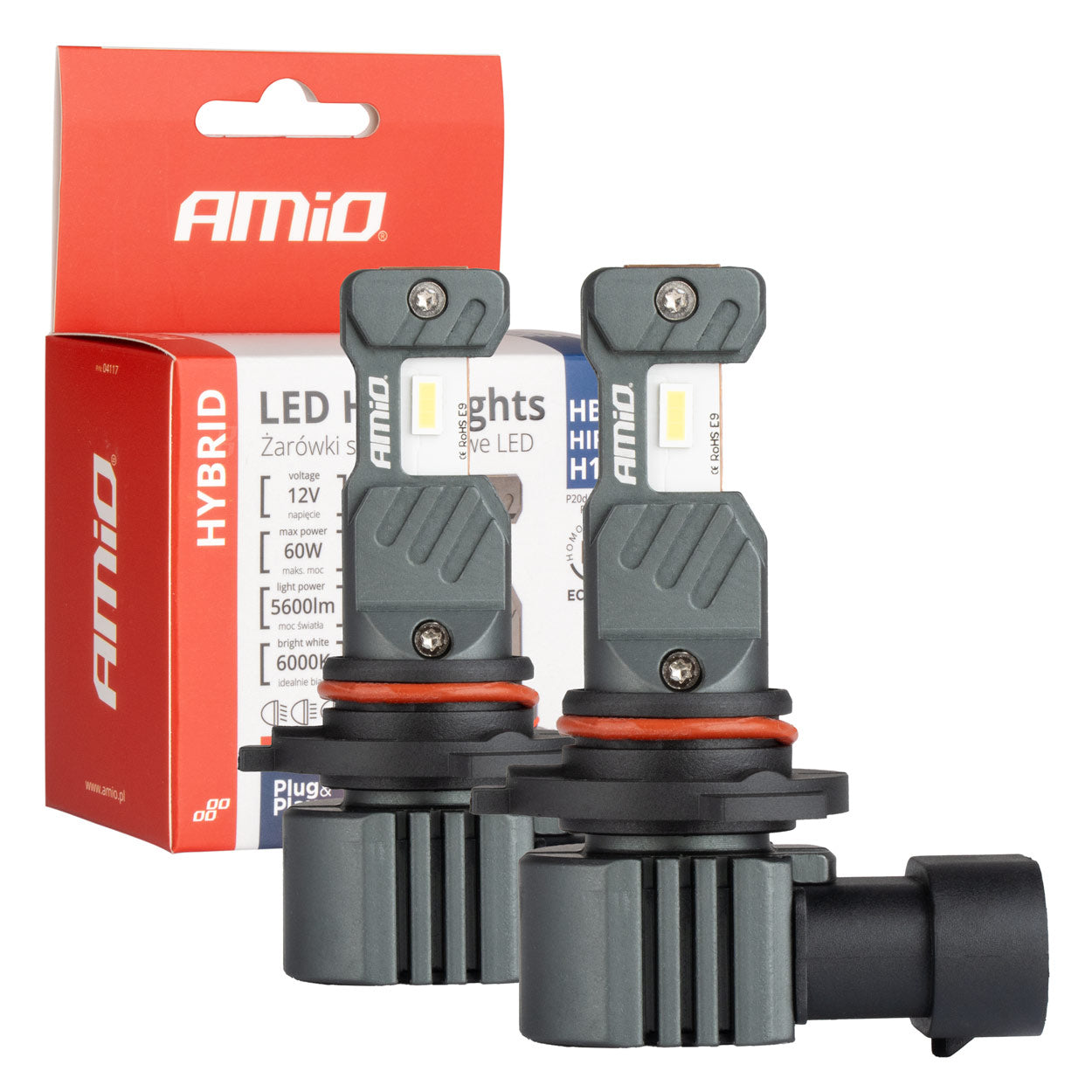 LED-ajovalot Hybrid -sarja HB3 HIR1 H10 6000K Canbus 60W AMIO-04117