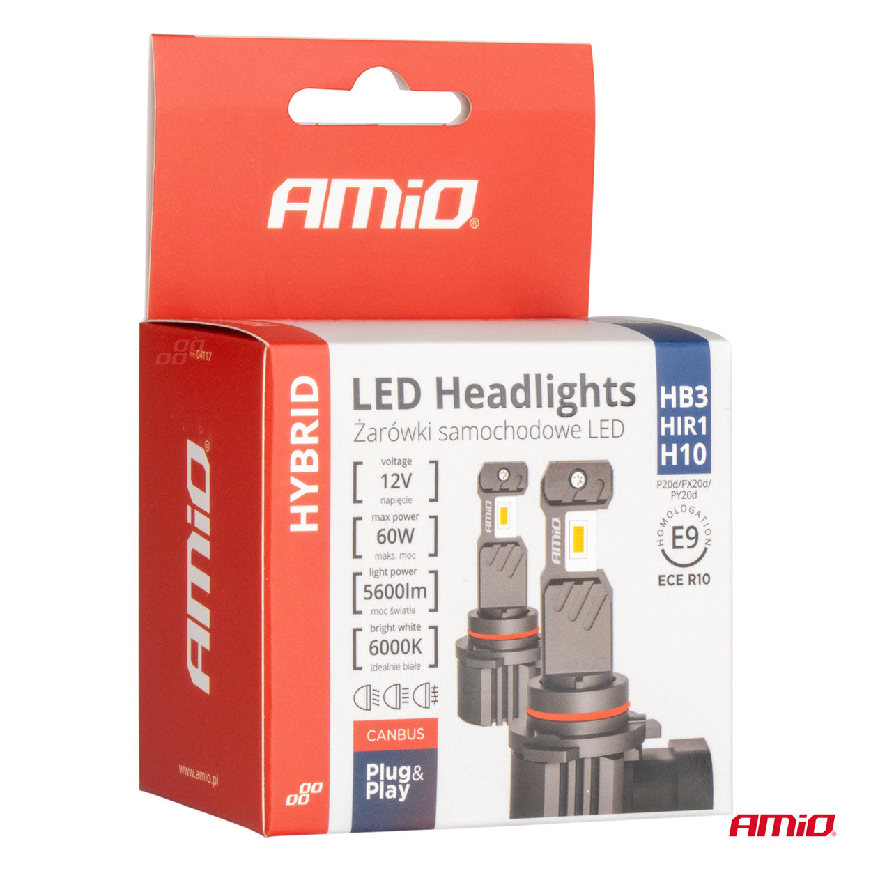LED-ajovalot Hybrid -sarja HB3 HIR1 H10 6000K Canbus 60W AMIO-04117
