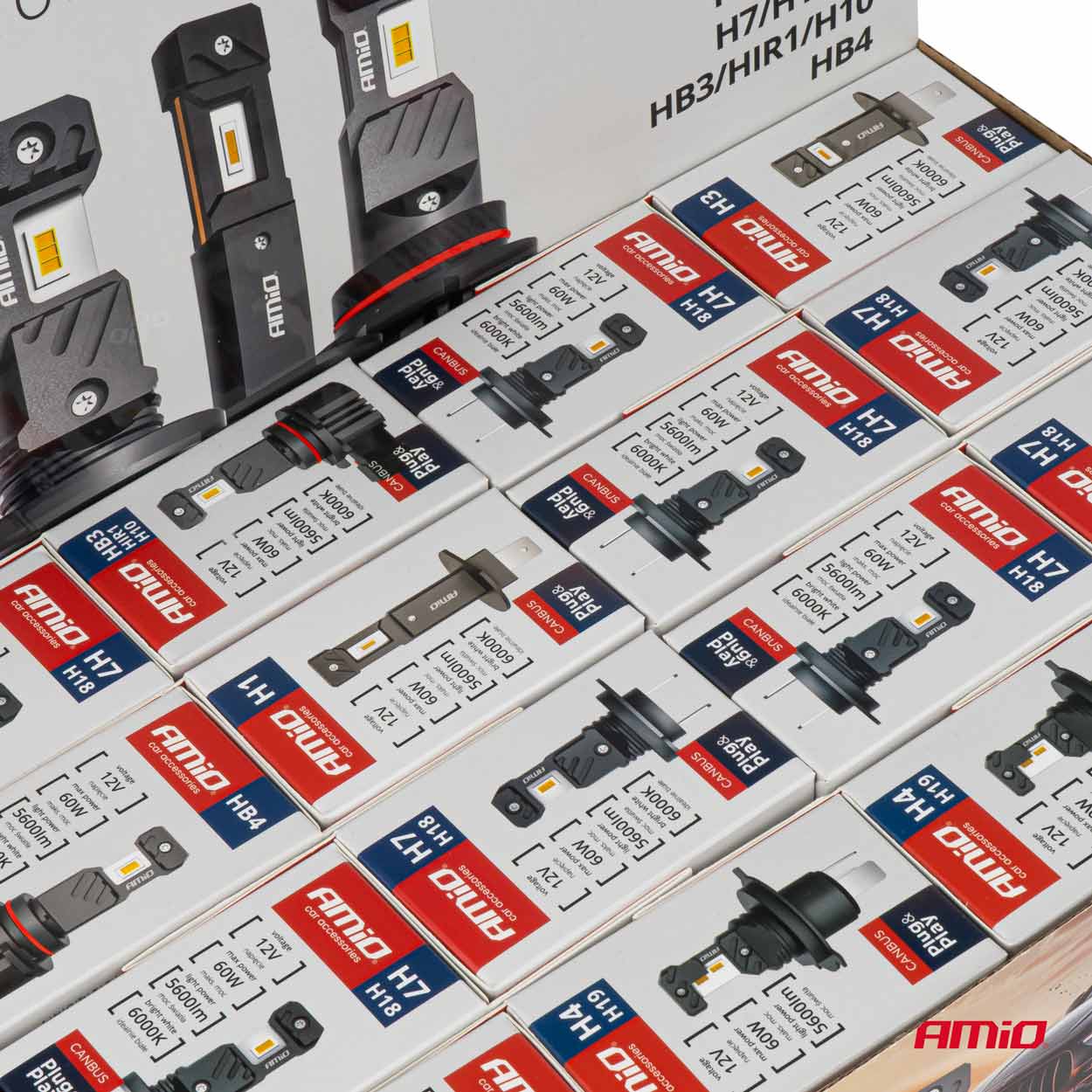 LED-ajovalot Hybrid -sarja H1 H3 H4 H7 HB3 HB4 6000 Canbus 16 sarjat AMIO-04120