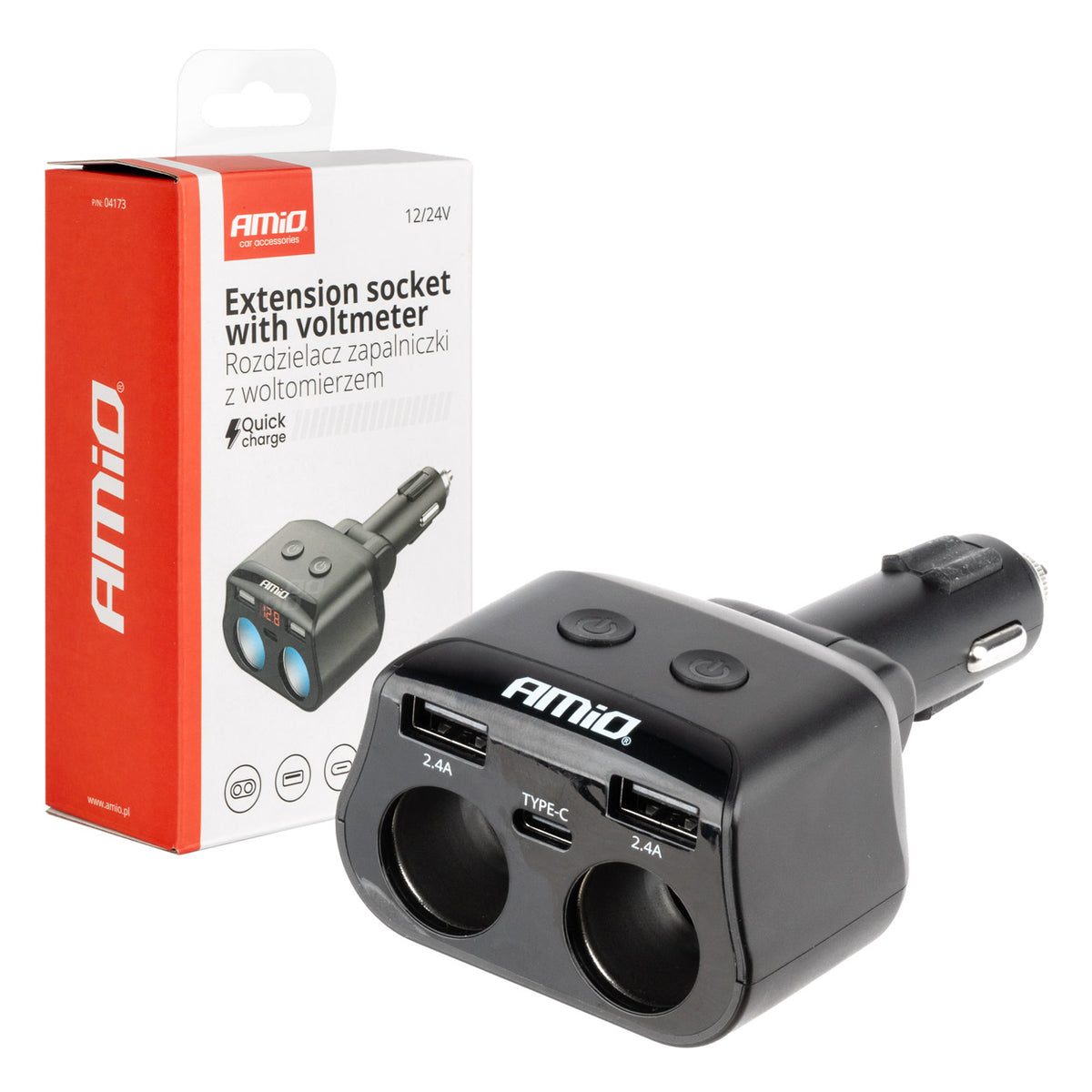 Tupla-virtajako 2x USB + 1x USB-C 12/24V max. 200W