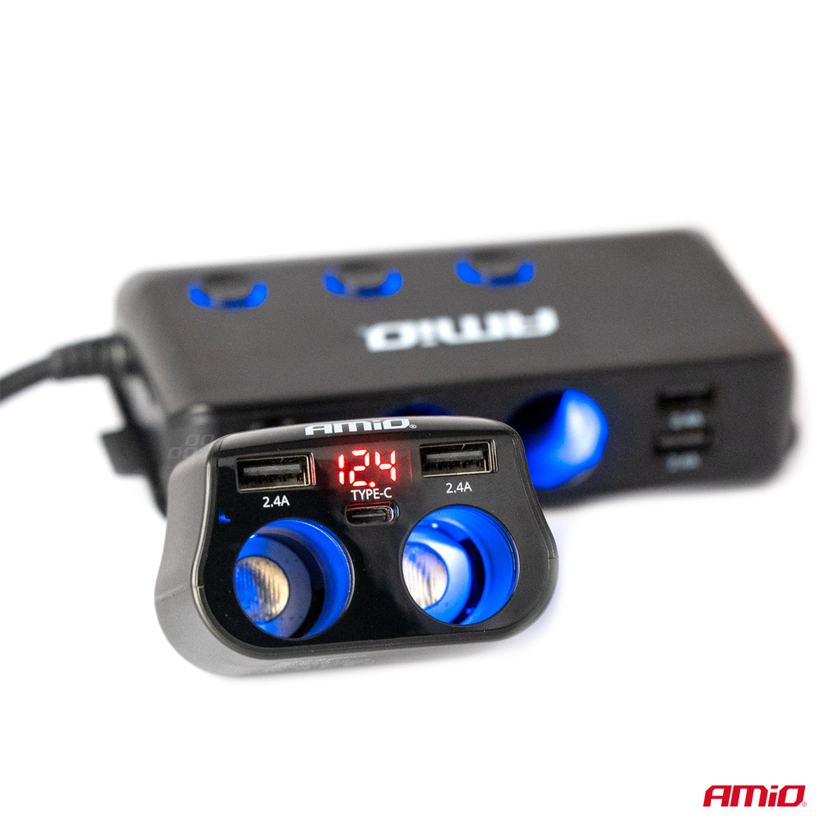 Tupla-virtajako 2x USB + 1x USB-C 12/24V max. 200W