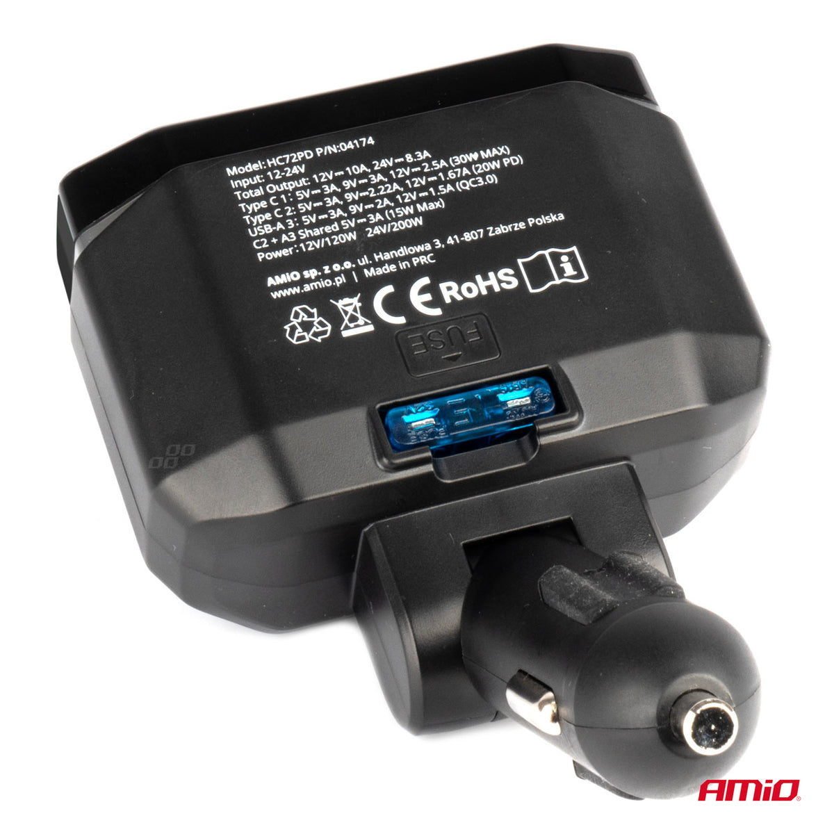 Kaksoispistorasialiitin PD30W PD20W QC3.0 12/24V max. 200W