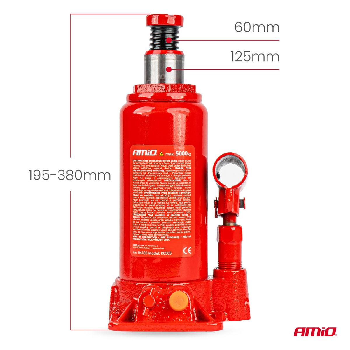 Hydraulinen pullonosturi 5T PVC-laatikossa