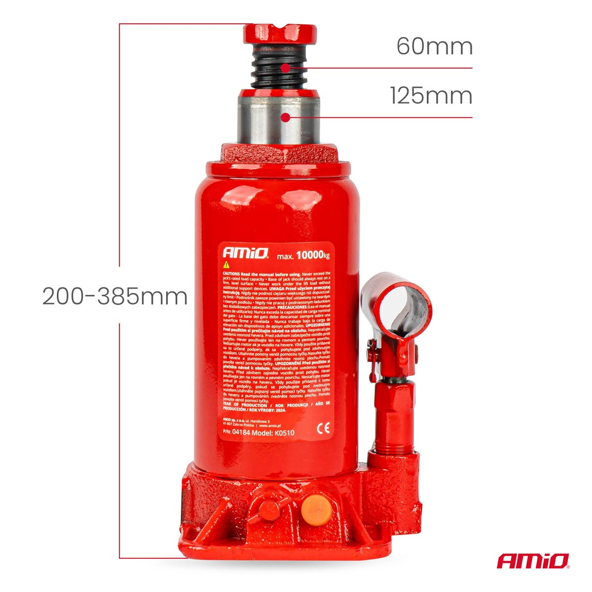 Hydraulinen pullonosturi 10T PVC-laatikossa