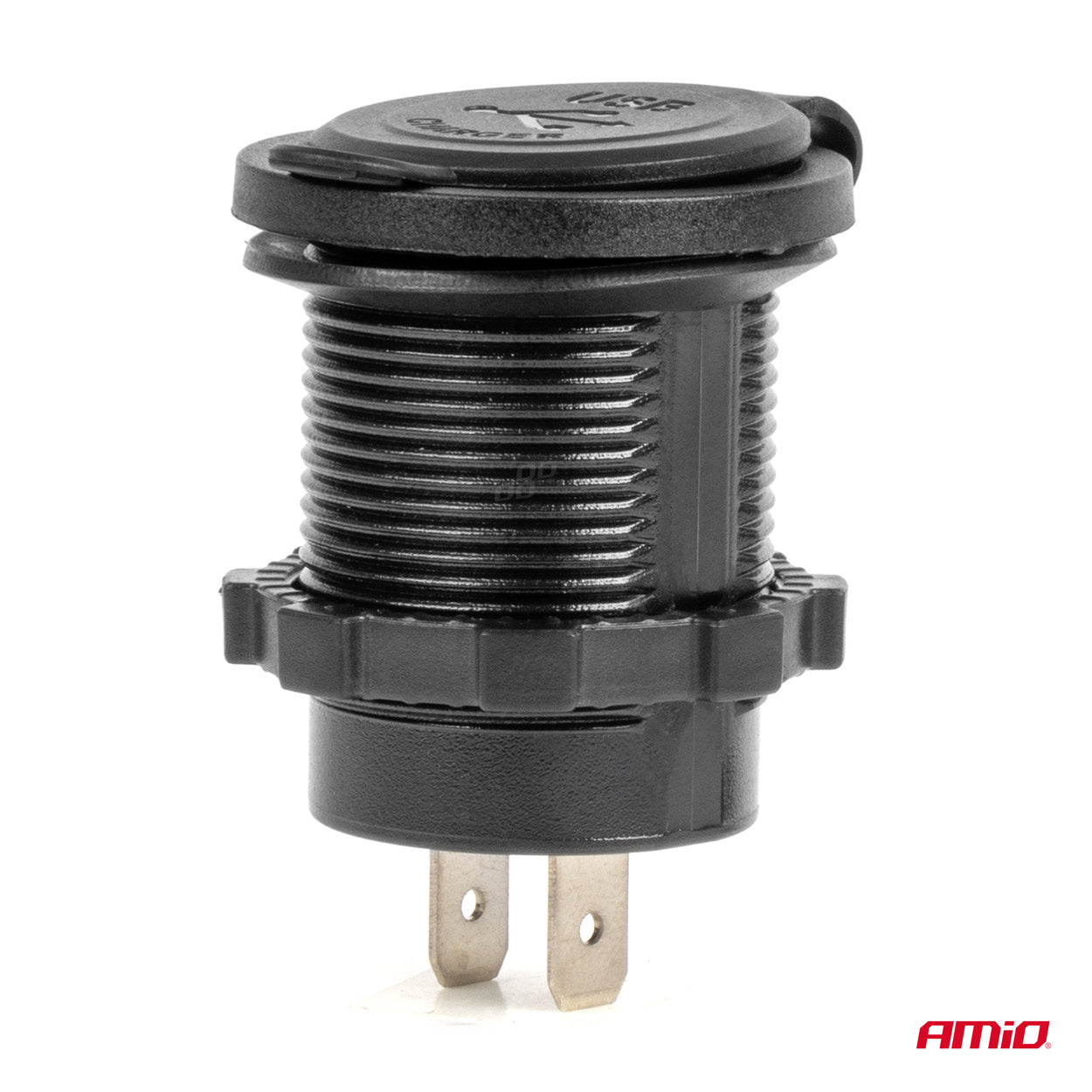 Vesitiivis puhelinlaturi SINISEN LED-näytöllä 4,2 A 2xUSB 12/24 V AMIO-04217