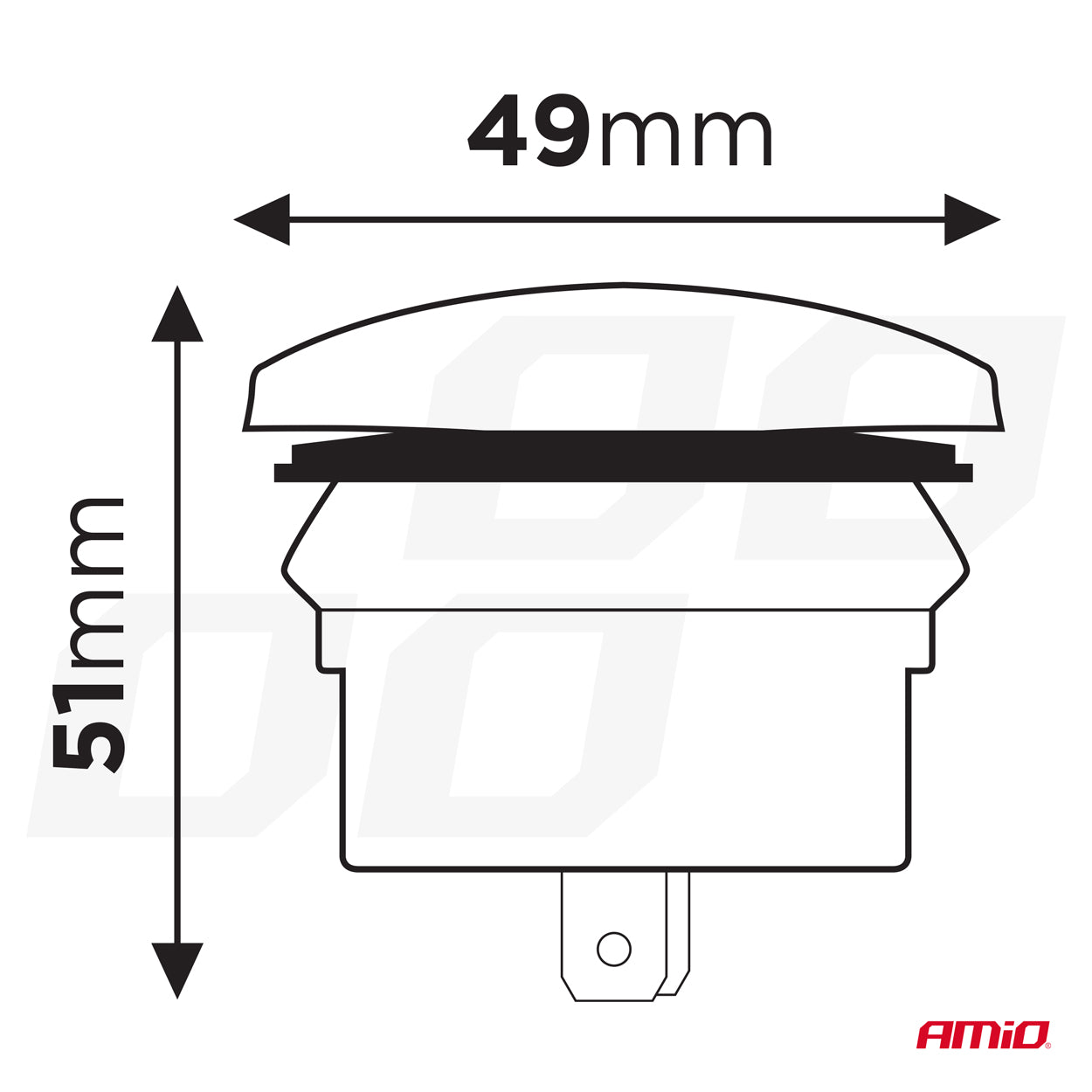 Veneen muotoinen, vedenpitävä puhelinlaturi punaisella LED-taustavalaistuksella, 2xUSB 12/24V AMIO-04228