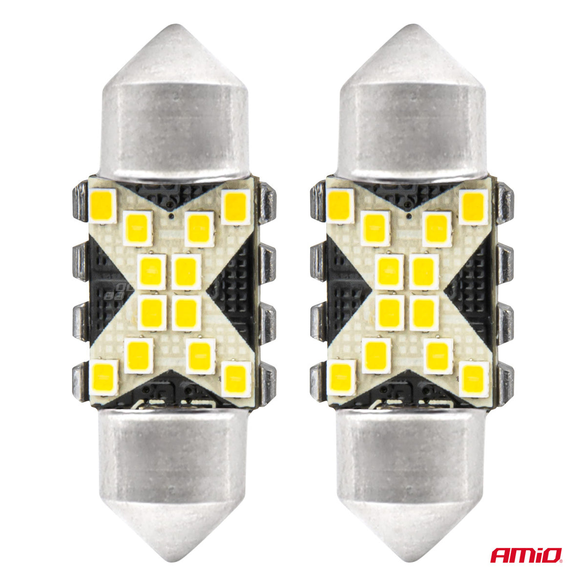 CANBUS LED-polttimo 12SMD Festoon C5W 31mm valkoinen 12/24V