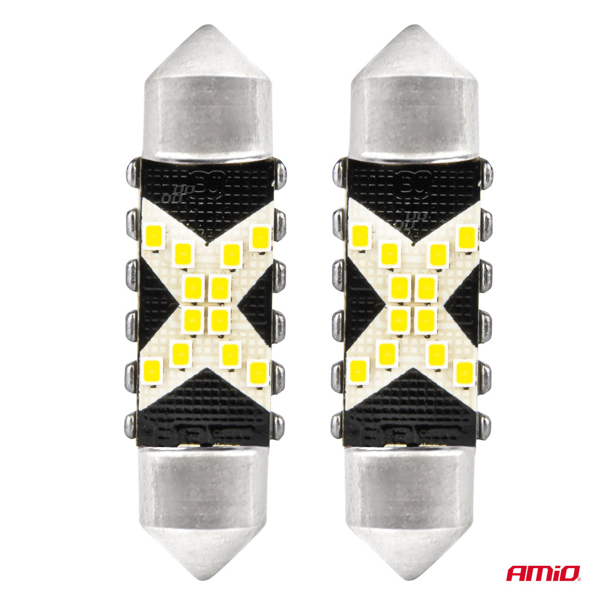 LED-polttimo CANBUS 12SMD Festoon C5W 36mm valkoinen 12/24V