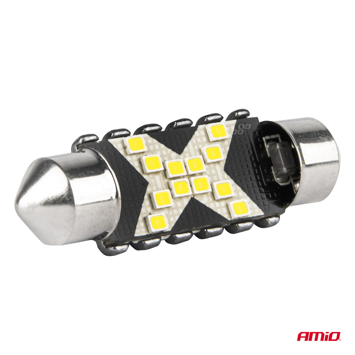 LED-polttimo CANBUS 12SMD Festoon C5W 36mm valkoinen 12/24V