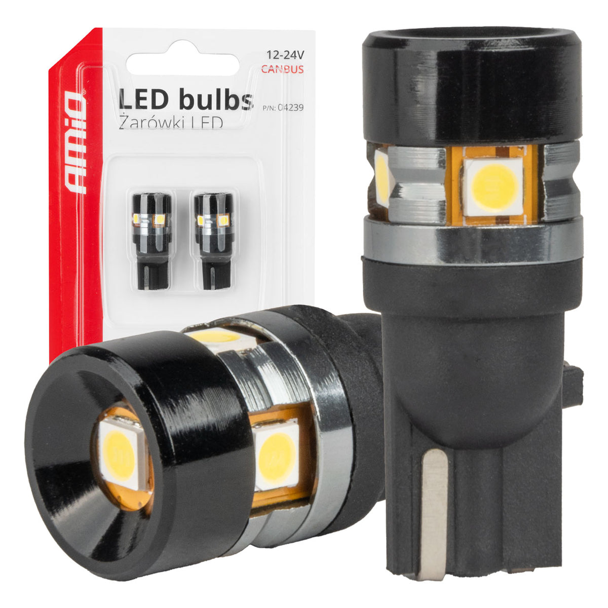 LED-polttimo CANBUS T10 W5W 5SMD 3030 valkoinen 12V/24V