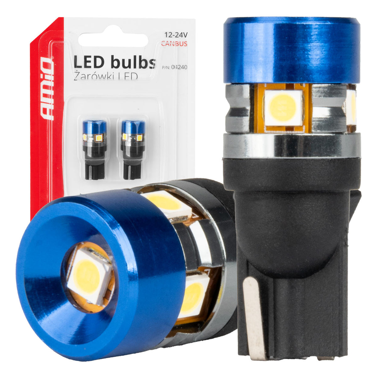 LED-polttimo CANBUS T10 W5W 5SMD 3030 valkoinen 12V/24V