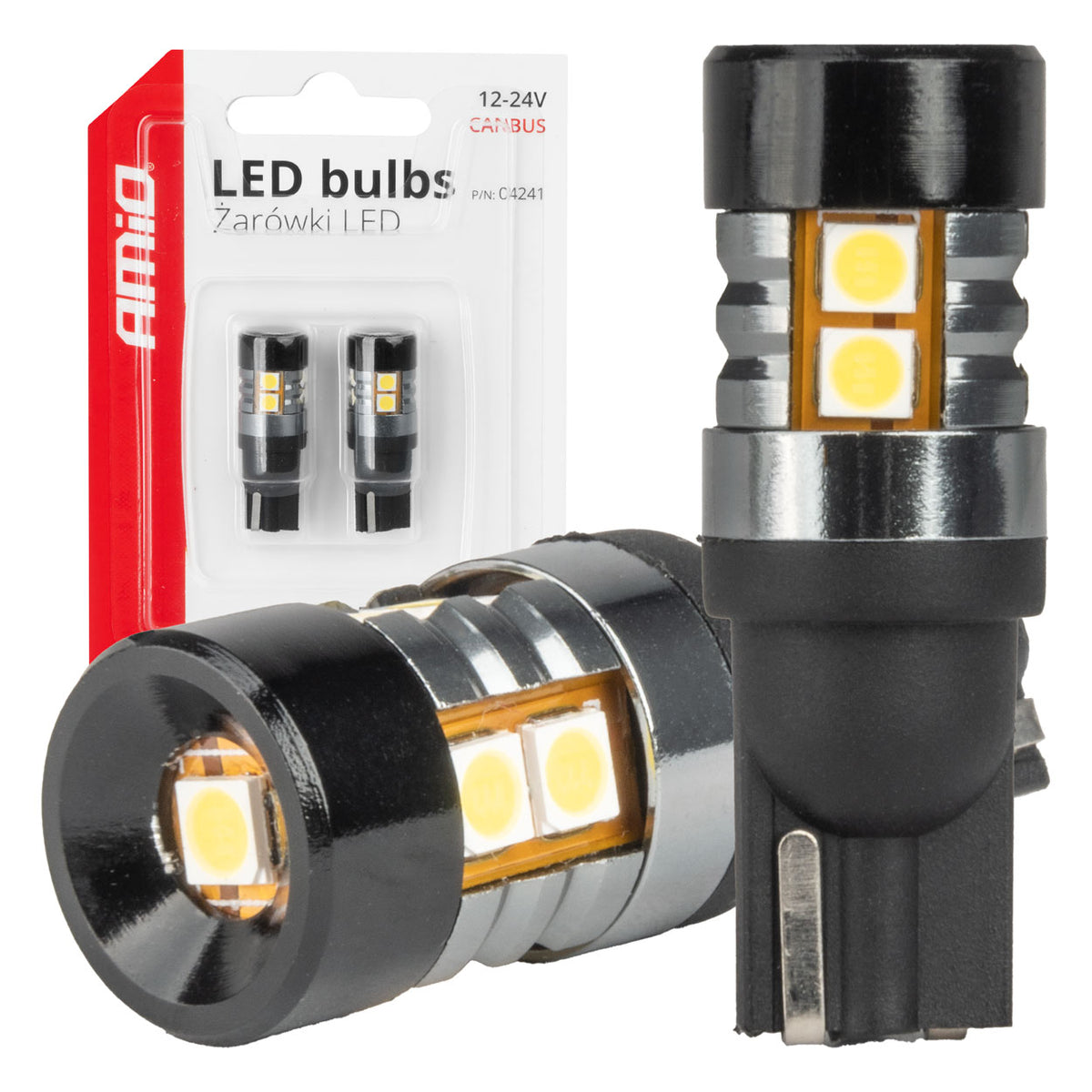 LED-polttimo CANBUS T10 W5W 9 SMD 3030 valkoinen 12V/24V