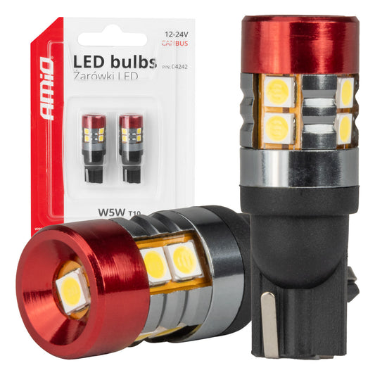 LED-polttimo CANBUS T10 W5W 9 SMD 3030 valkoinen 12V/24V