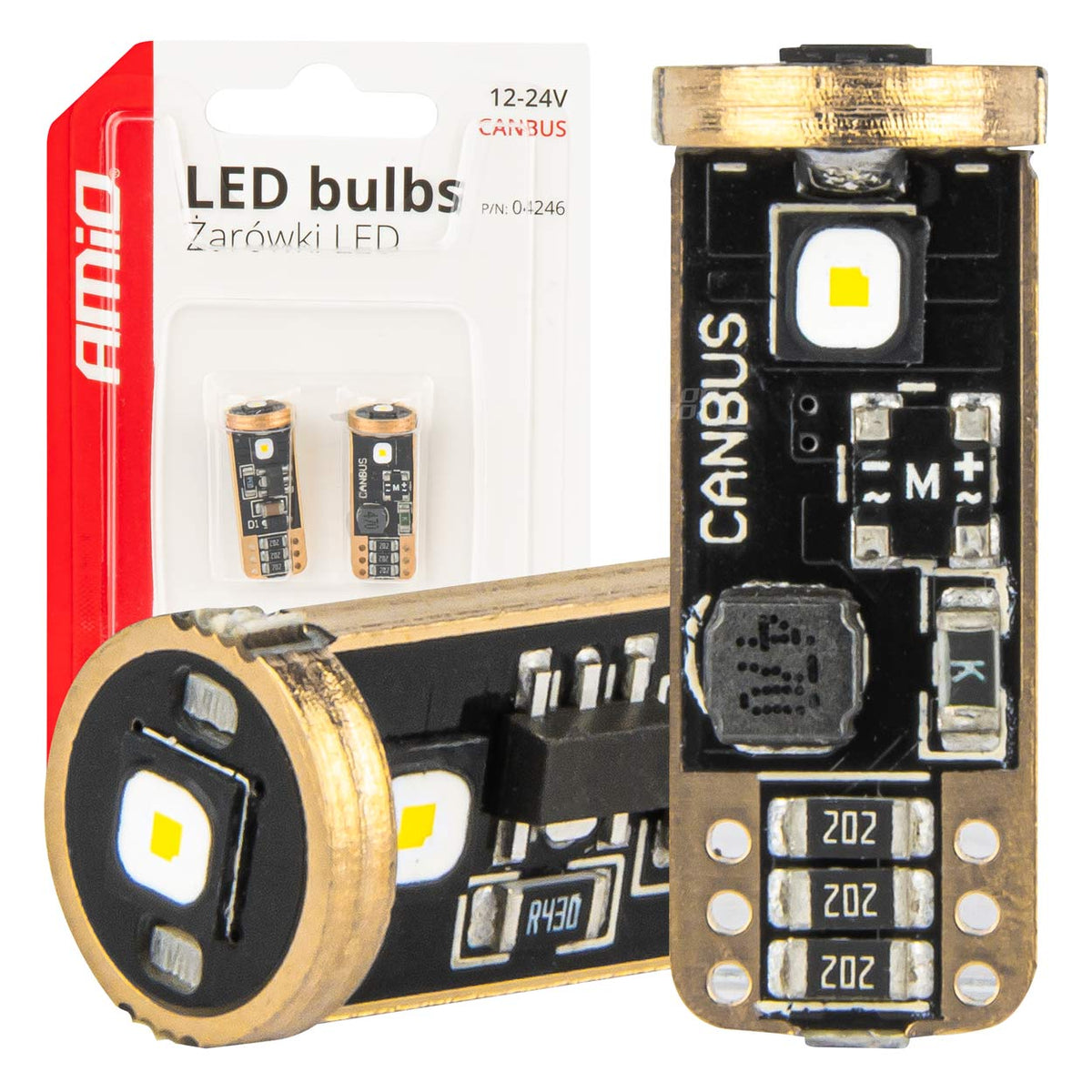 CANBUS LED-polttimot T10 W5W 3SMD 3838 valkoinen 12V/24V