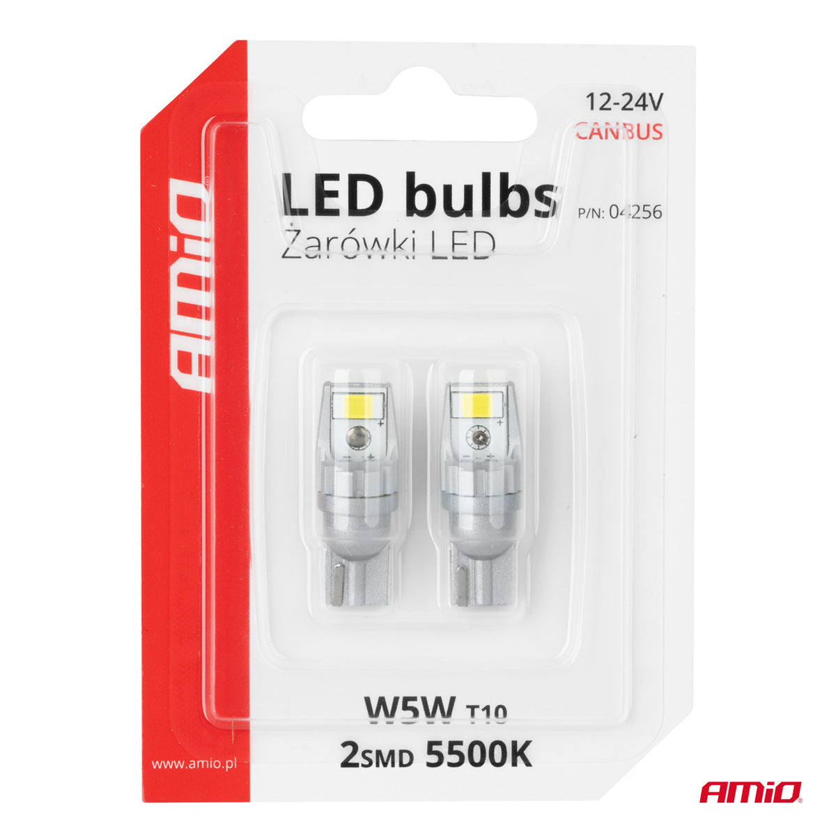 LED-polttimo CANBUS T10 W5W 2SMD 3570 valkoinen 12V/24V