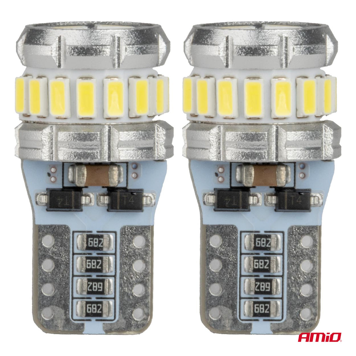 LED-polttimo CANBUS T10 W5W 16SMD 2SMD 3014 3030 valkoinen 12V 24V
