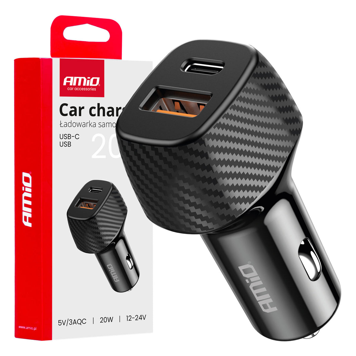 Autolaturi QC+PD 20 W USB-A + USB-C