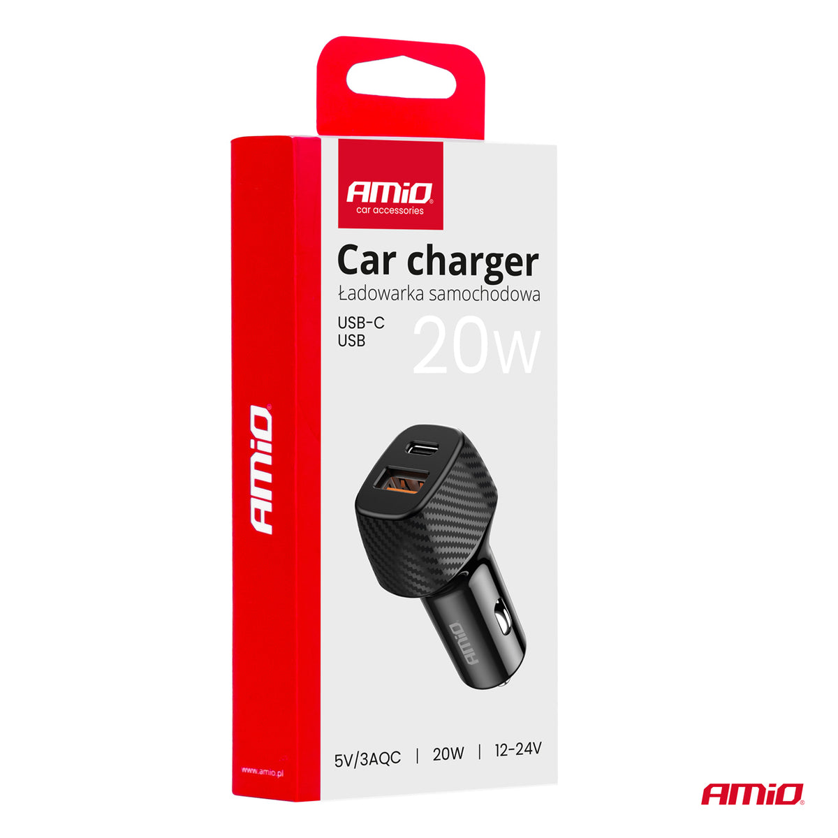 Autolaturi QC+PD 20 W USB-A + USB-C