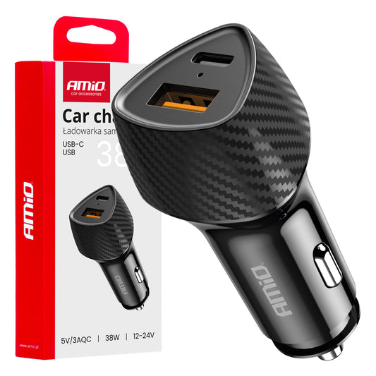 Autolaturi QC+PD 38 W USB-A + USB-C