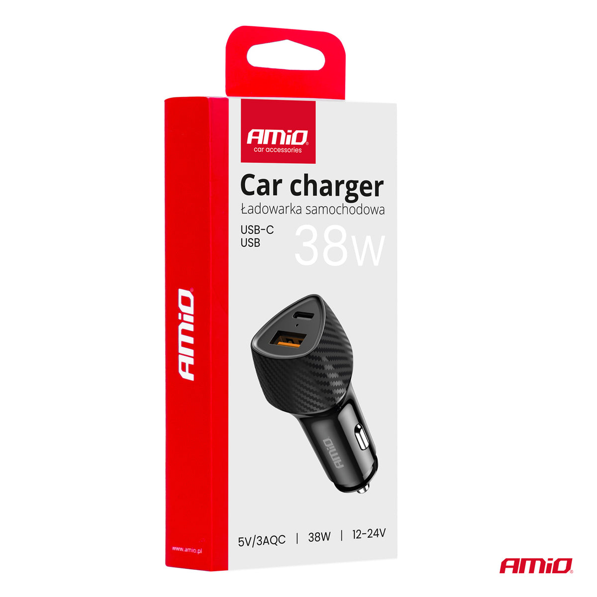 Autolaturi QC+PD 38 W USB-A + USB-C