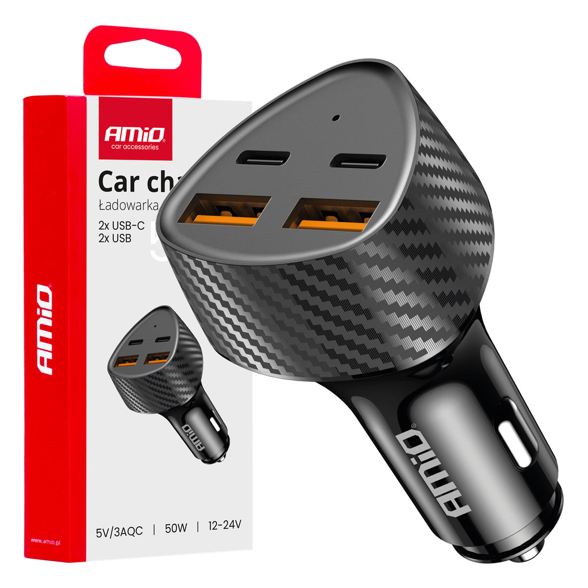 Autolaturi 50 W 2xUSB-A + 2xUSB-C
