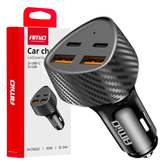 Autolaturi 50 W 2xUSB-A + 2xUSB-C