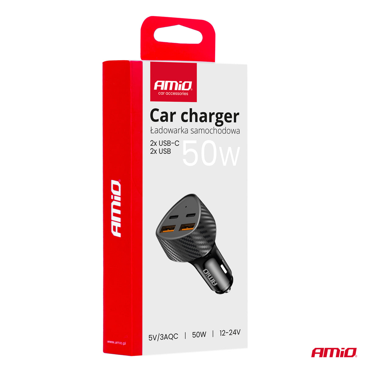 Autolaturi 50 W 2xUSB-A + 2xUSB-C