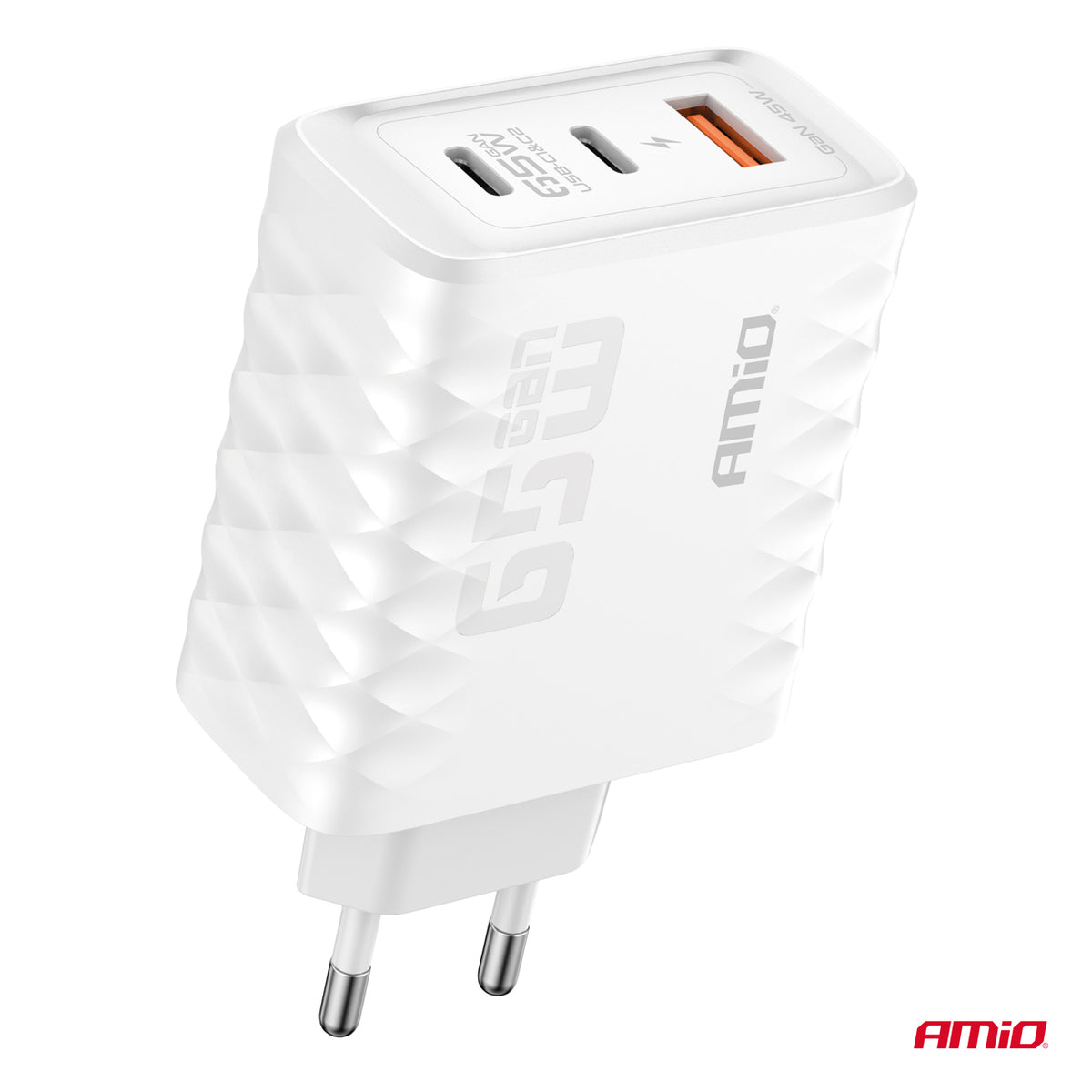 Pikalaturisovitin Quick Charge 65 W USB-A + 2xUSB-C
